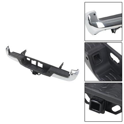 Findmall Chrome Rear Step Bumper for 2016-2023 Toyota Tacoma, TO1103130