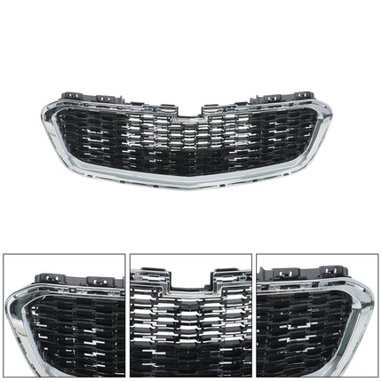 Findmall 3-Piece Black Front Grille Kit with Chrome Trim Replacement for Malibu 2014-2016 GM1036160